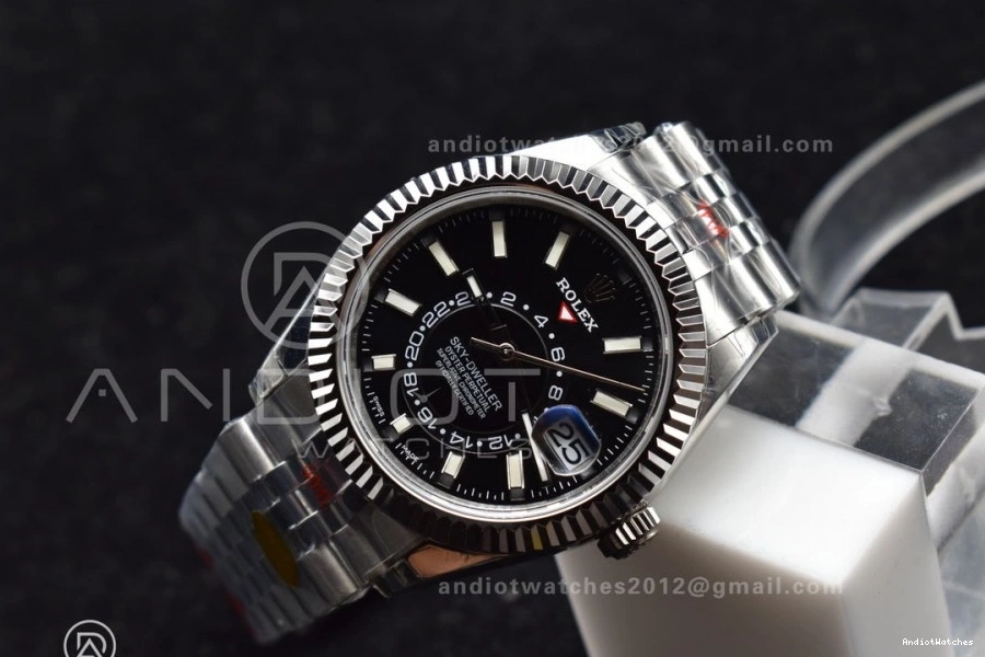 Affordable SS Jubilee 1107 on Noob Skydweller Best Dial SS Bracelet A23J Black Edition 0918